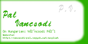 pal vancsodi business card